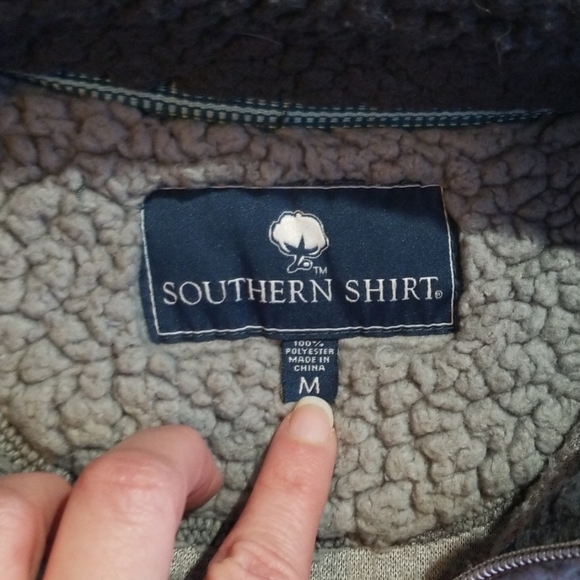 Southern Shirt Grey Sherpa 1/4 Zip Pullover Sz M - Picture 8 of 8